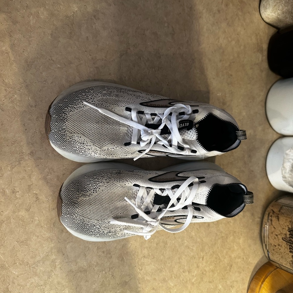 Brooks White and Black Athletic Shoes